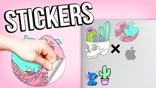 COMO HACER TUS PROPIOS STICKERS CASEROS 3 IDEAS FACILES  Crea tu propia papeleria en casa [upl. by Stig350]