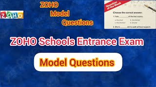 ZOHO Schools Entrance Exam 2023  Model Questions [upl. by Irahs]