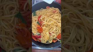 Spaghetti Italian style pasta with tomatoes 😋 foodie cooking cookingshow food [upl. by Ahsienak]