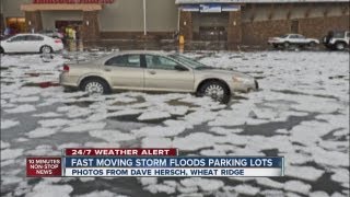 Hail storm causes flooding blocks roads [upl. by Florette918]