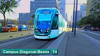 Campus DiagonalBesòs T4  TRAM Barcelona  Alstom Citadis 302  Trambesòs [upl. by Matelda]