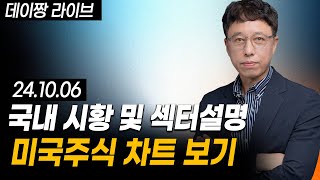 241006 국내 시황 및 섹터설명 미국주식 차트 간단히 보기 [upl. by Anavrin]