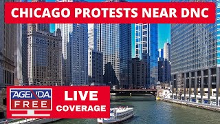 Protests In Chicago Near Democratic Convention  LIVE Breaking News Coverage DNC [upl. by Trev]