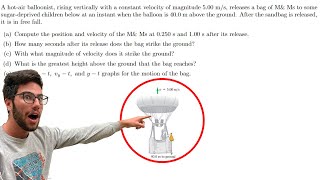 A hotair balloonist rising vertically with a constant velocity of magnitude 500 ms [upl. by Ivie]