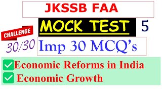 MCQS Mock Test Economic Reforms in India Economic growth and measurementPlanning Important MCQs [upl. by Shaeffer266]