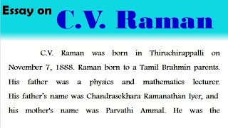 CV Raman biography in English 2023 Essay on CV Raman in English CV Raman essay in English [upl. by Eanyl]