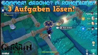 Genshin Impact Aktion Sommer Drache Märchenland die ersten 3 Rätsel  Waldbewohnern helfen [upl. by Inot429]