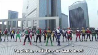 Kamen Rider 40th Anniversary Film OOODenoall riders [upl. by Aldin]