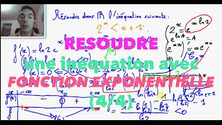 Terminale S Résoudre une inéquation avec fonction exponentielle 44 [upl. by Georgine]