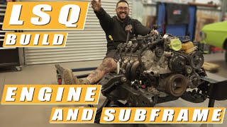 LSQ Build  Part 3  Engine And Subframe  LS Swap HQ Holden [upl. by Camey827]