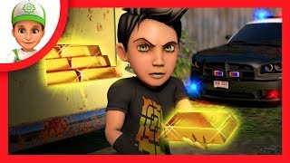 Véhicule enfant El ladrón roba oro Les voitures Dessin animé Camion POLICE Jeux de POLICE [upl. by Ayanej132]