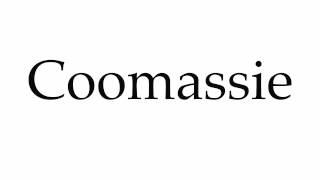 How to Pronounce Coomassie [upl. by Esilahc]