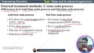 Difference between Hot lime soda process and cold lime soda process [upl. by Iralav]