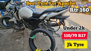 Apache RTR 160 New tyres l Jk Tyre 1108017 full information [upl. by Netsoj]