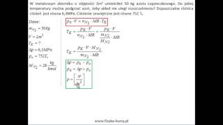 Termodynamika 1a równanie Clapeyrona obliczenie maksymalnej temperatury [upl. by Miksen893]