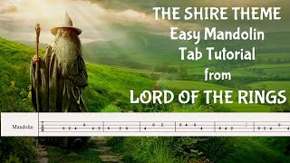 LORD OF THE RINGS THE SHIRE THEME  Mandolin Easy Tab Tutorial Sheet Music [upl. by Connelly]