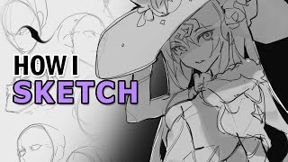 My Full Sketching Process ✒️How I draw Poses for my Anime Work Clip Studio Paint [upl. by Otnicaj]