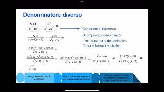 Somma e Sottrazione tra Frazioni Algebriche 1 [upl. by Etnoved]