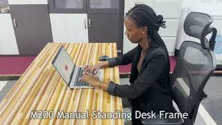 Usability of M200 Manual Standing Desk Frame Height Adjustable Table [upl. by Chancelor]