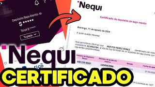 CERTIFICADO BANCARIO NEQUI ¿Cómo sacar ¿Cómo descargar [upl. by Kala]