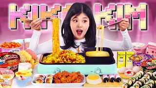 MUKBANG ASMR  Convenience KOREAN STORE spicy buldak ramen gimbap Korean desserts tteokbokki [upl. by Porter825]