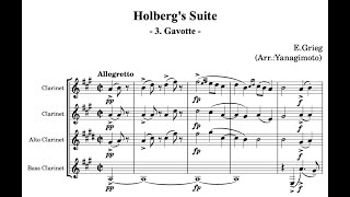 Grieg Gavotte from Holberg Suite Clarinet Quartet [upl. by Vlad]