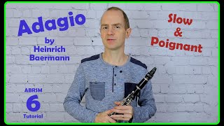 ADAGIO by HEINRICH BAERMANN  Clarinet Grade 6 ABRSM Tutorial  Accompaniment [upl. by Grunberg]