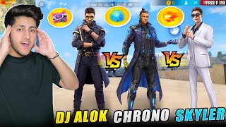 Dj Alok VS Elite Chrono VS Skyler Best Clash Squad Battle 3 Character One Game  GArena Free Fire [upl. by Anairda152]