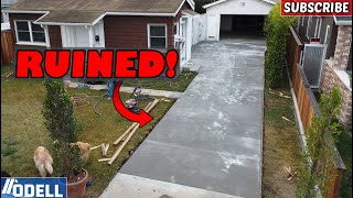 Homeowner Ruins Fresh Poured Concrete Driveway [upl. by Eelessej]