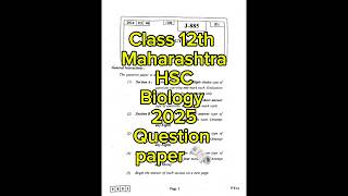 Class 12th Maharashtra HSC Biology 2024 Question paper 🔥😱 shortfeed class12th trending HSCboard [upl. by Ainesey177]