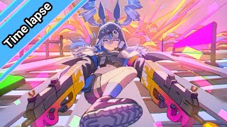 quot HAXXOR BUNNY quot Bronya Zaychik anime digital speed painting timelapse [upl. by Ynattirb]