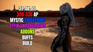 BDO Awakening Mystic  Gyfin Underground  374K TLh Lv2 Yellow scroll no agris and node buff [upl. by Ecinahs]