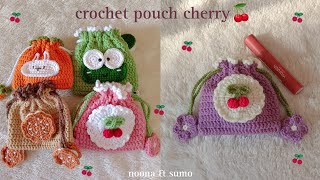 🍒Part 1  How to Crochet a Drawstring Pouch Cherry  Crochet Pouch Tutorial🍒 [upl. by Dimmick443]