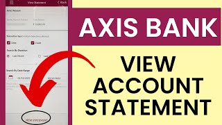 How to Check Axis Bank Statement  Axis Bank [upl. by Cacie]