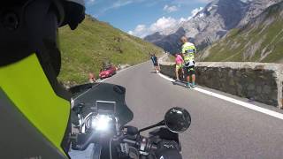 Riding Down the Stelvio Pass Italy RAW CLIP  Motorcycle Trip  Motorbike Tour [upl. by Ahsin701]