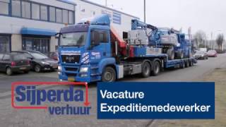 Vacaturevideo Expeditiemedewerker Sijperda Verhuur [upl. by Itsur650]