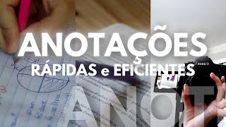 Como fazer anotações em sala de aula  Anote de forma eficiente e rápida  estudos anotações [upl. by Nessej]