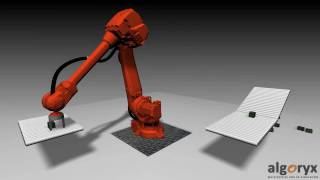 Simulation of an industry robot with a cable dresspack in AgX Dynamics [upl. by Maison286]