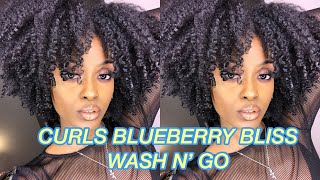 CURLY HAIR ROUTINE FT CURLS BLUEBERRY BLISS WASH N GO 4A 3C [upl. by Siekram542]