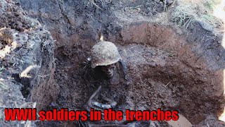 EXCAVATIONS OF GERMAN AND SOVIET SOLDIERS WITH WEAPONS [upl. by Nairim943]