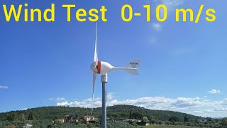 Wind test china turbine 12v Vevor 5 blades 300 W battery charge permanent magnet motor windturbine [upl. by Harvard]