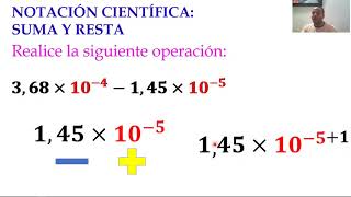 Notación científica  Suma y Resta  Ejemplo 3 [upl. by Tirrell]