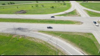 Aerial drone footage captures crash scene on the TransCanada Highway near Carberry [upl. by Hertzog]