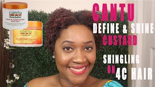 Cantu Define and Shine Custard  4C Hair Wash quotnquot go Styling using Shingling Method [upl. by Raimund495]