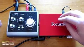 Audient iD4 vs Focusrite Scarlett 2i2 amp 2i4 Comparison Review [upl. by Samale]