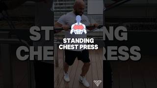 Standing Chest Press Resistance Bands Workout [upl. by Alemrac]