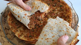 Amazing Pizza Lahmacun Recipe The Best of Turkish Food [upl. by Irik]