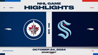 NHL Highlights  Jets vs Kraken  October 24 2024 [upl. by Nivets]