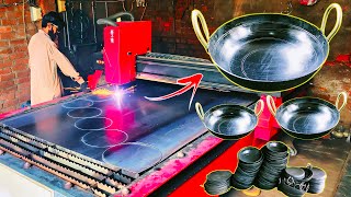 Iron Cookware Making Process  Iron Cookware Manufacturing  CNC Laser Iron Sheet Cutting Machine [upl. by Fairfax]