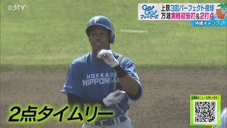 侍にも選出・万波の閃光タイムリー！実況・岡田ＡＮ「結果を残した！」も万波本人は「まだまだ」 ファイターズキャンプ最新情報 [upl. by Divadnahtanoj]